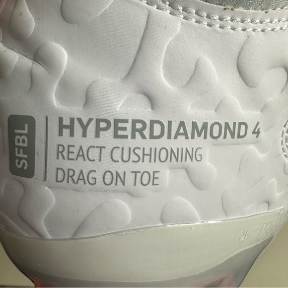 Nike Hyperdiamond 4 Elite Women's Softball Cleats White. Size 12 - Picture 8 of 10